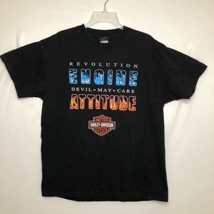 VINTAGE HARLEY DAVIDSON Black Short Sleeve Tee Shirt